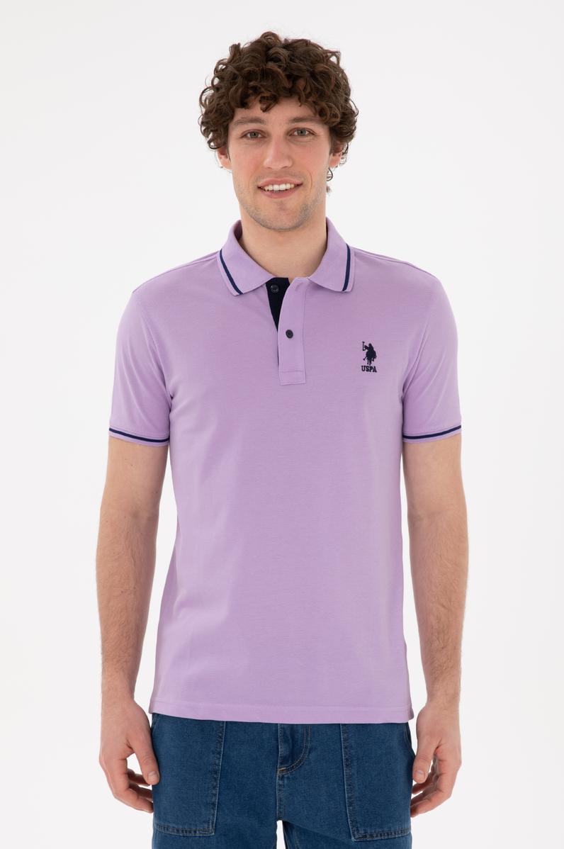 Erkek Lila Basic Tişört