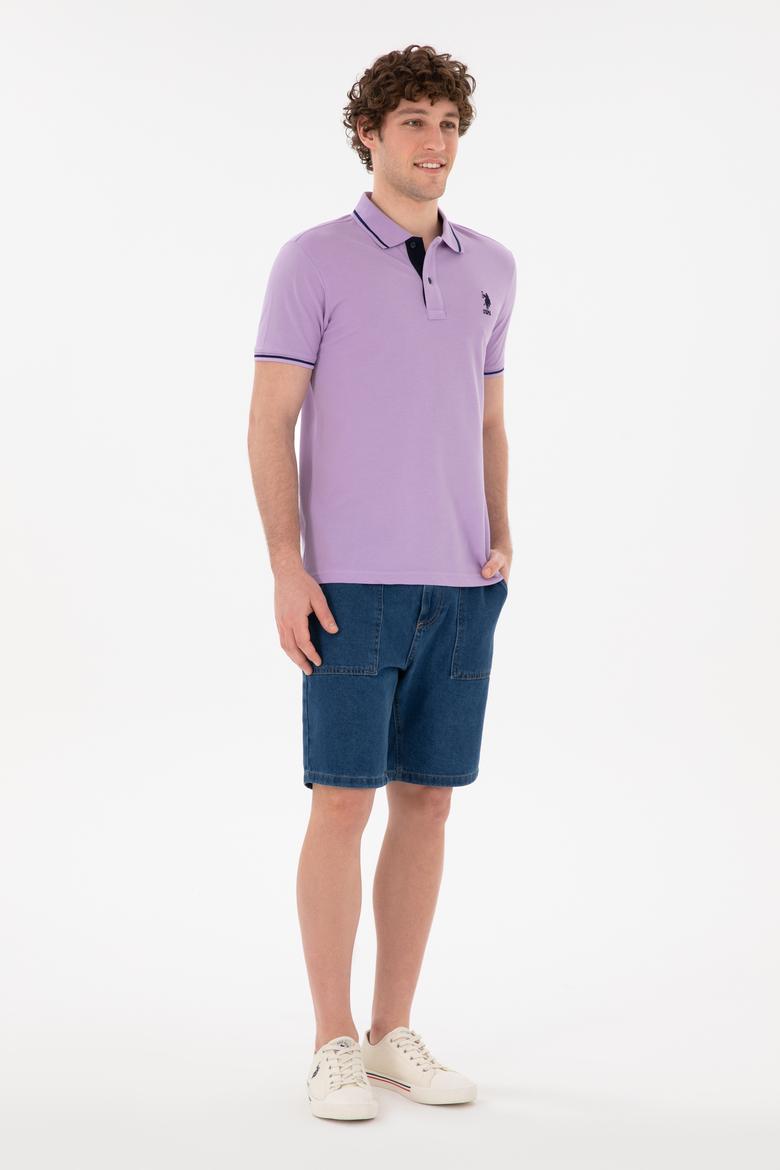 Erkek Lila Basic Tişört - 50284631054