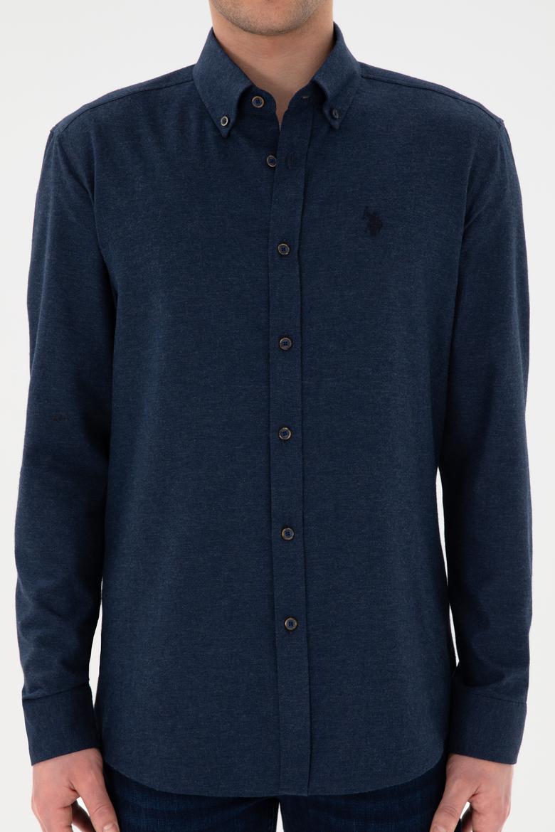 Erkek Lacivert Uzun Kollu Basic Gömlek - 50296757090