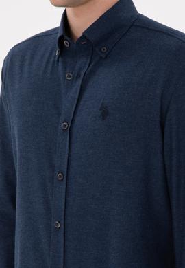 Erkek Lacivert Uzun Kollu Basic Gömlek - 50296757090