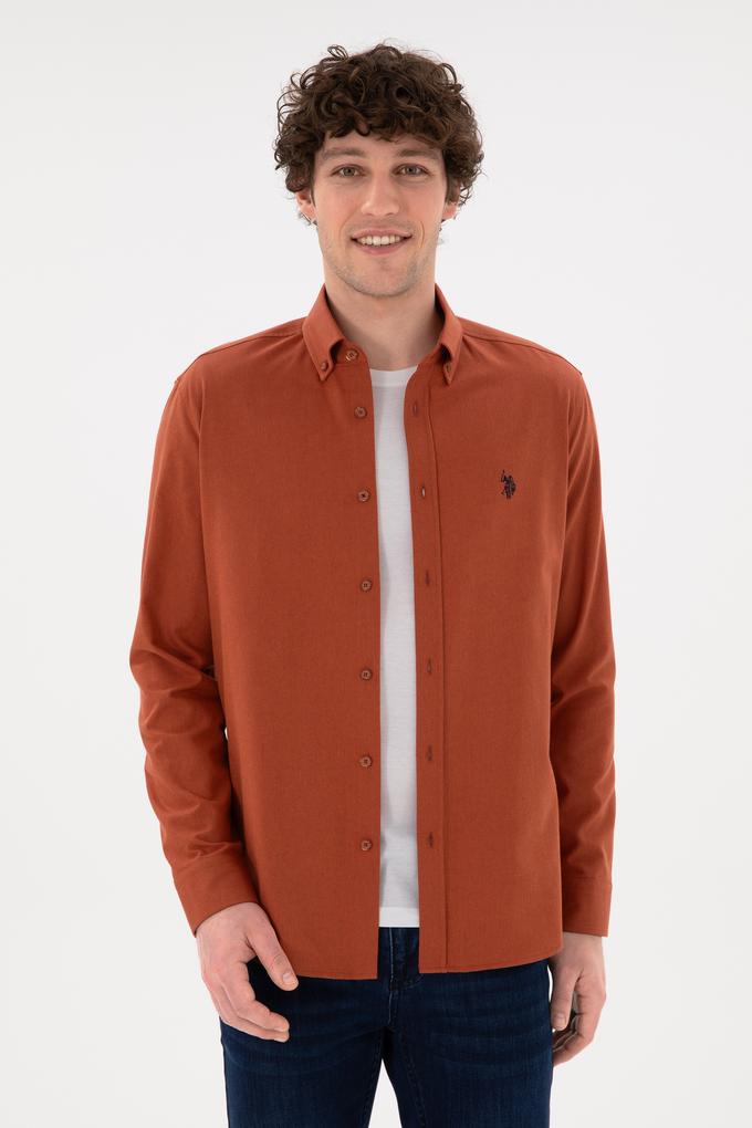 Erkek Kiremit Uzun Kollu Basic Gömlek