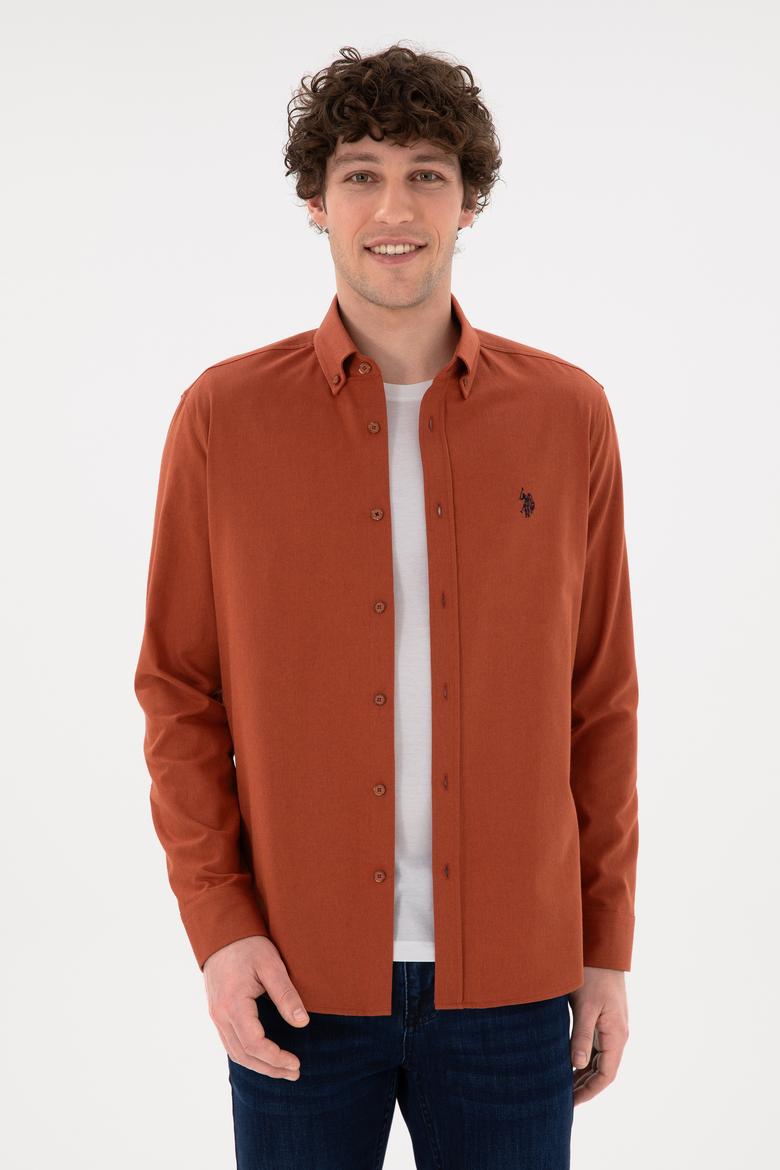 Erkek Kiremit Uzun Kollu Basic Gömlek