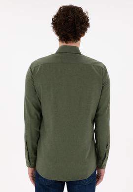 Erkek Haki Uzun Kollu Basic Gömlek - 50296757112