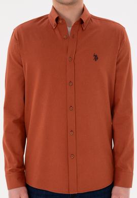 Erkek Kiremit Uzun Kollu Basic Gömlek - 50296757125