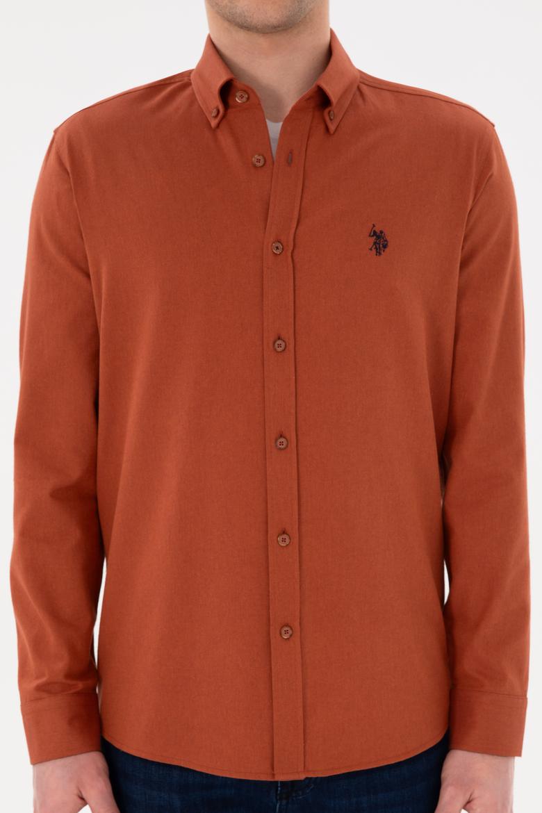 Erkek Kiremit Uzun Kollu Basic Gömlek - 50296757125