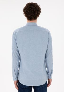 Erkek Açık Mavi Uzun Kollu Basic Gömlek - 50296757046