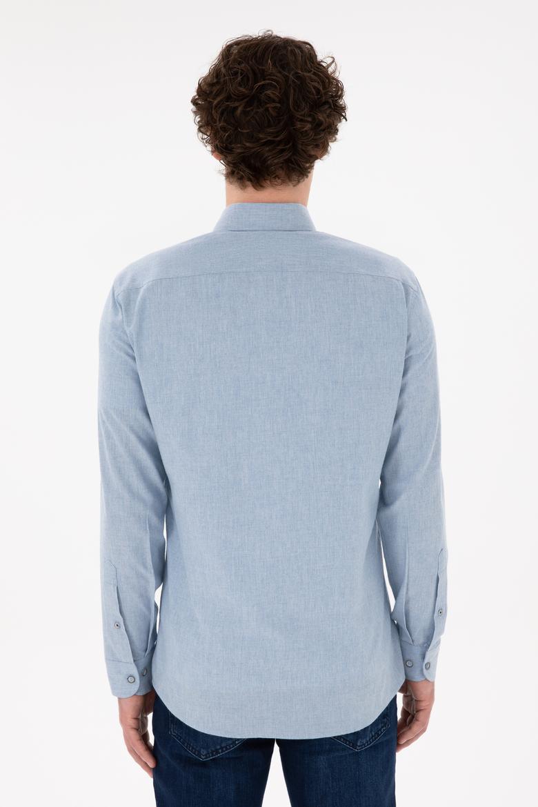 Erkek Açık Mavi Uzun Kollu Basic Gömlek - 50296757046