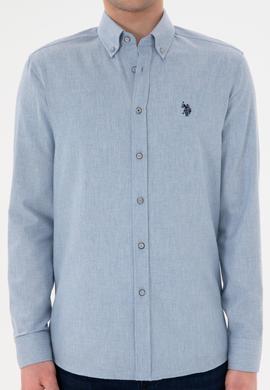 Erkek Açık Mavi Uzun Kollu Basic Gömlek - 50296757046