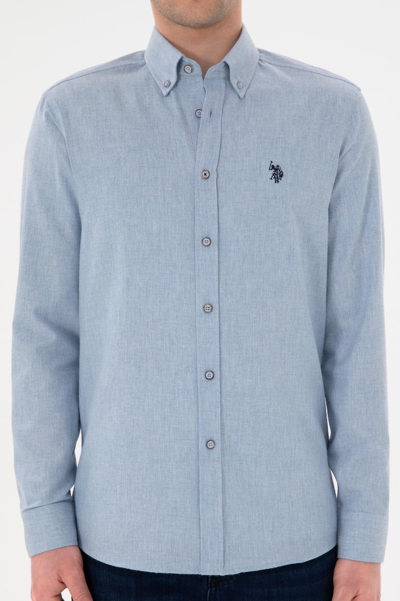 Erkek Açık Mavi Uzun Kollu Basic Gömlek - 50296757046