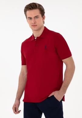 Erkek Regular Fit Polo Yaka Bordo Basic Tişört - 50298031116
