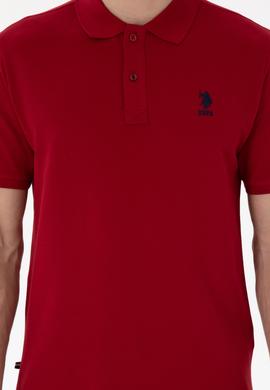 Erkek Regular Fit Polo Yaka Bordo Basic Tişört - 50298031116