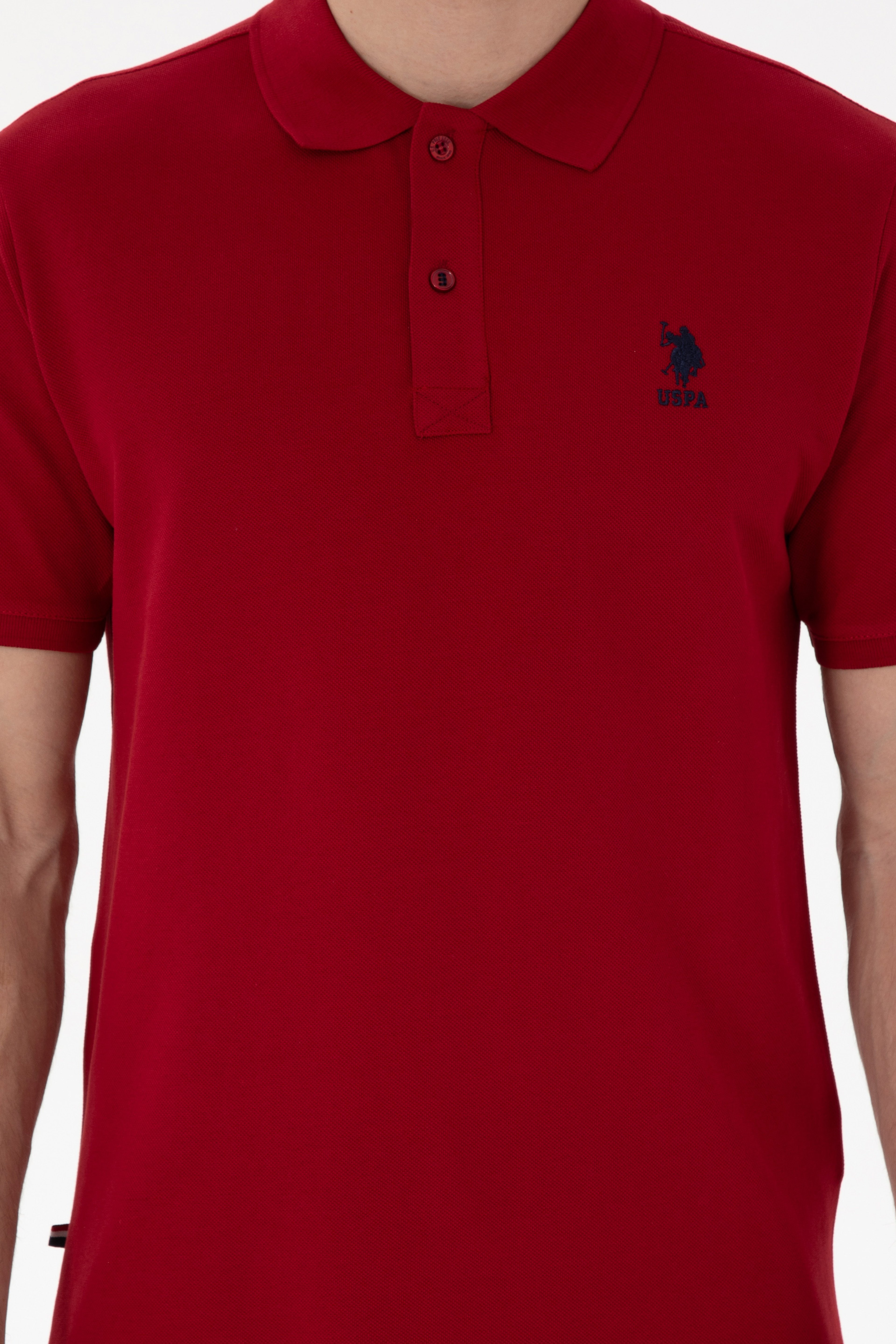 Erkek Regular Fit Polo Yaka Bordo Basic Tişört - Image 6