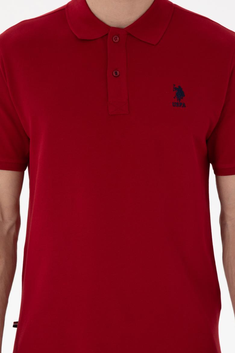 Erkek Regular Fit Polo Yaka Bordo Basic Tişört - 50298031116