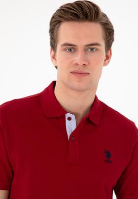 Erkek Regular Fit Polo Yaka Bordo Basic Tişört - 50298031116