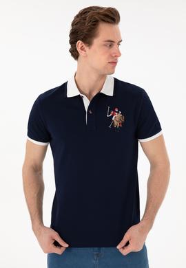 Erkek Slim Fit Polo Yaka Lacivert Basic Tişört - 50298073011