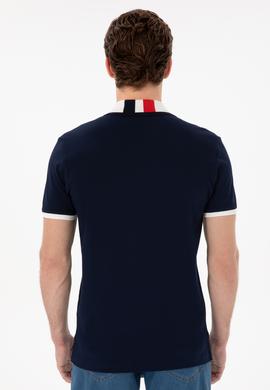 Erkek Slim Fit Polo Yaka Lacivert Basic Tişört - 50298073011