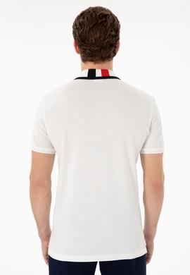 Erkek Slim Fit Polo Yaka Beyaz Basic Tişört - 50298073009