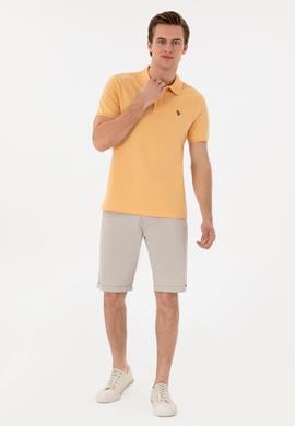 Erkek Slim Fit Polo Yaka Turuncu Basic Tişört - 50297984484