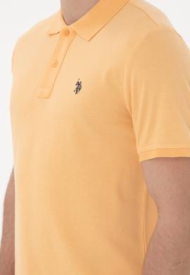 Erkek Slim Fit Polo Yaka Turuncu Basic Tişört - 50297984484