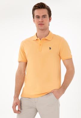 Erkek Slim Fit Polo Yaka Turuncu Basic Tişört - 50297984484