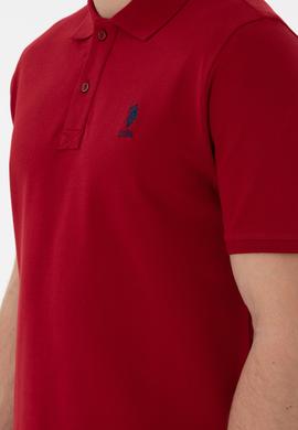 Erkek Regular Fit Polo Yaka Bordo Basic Tişört - 50298031116