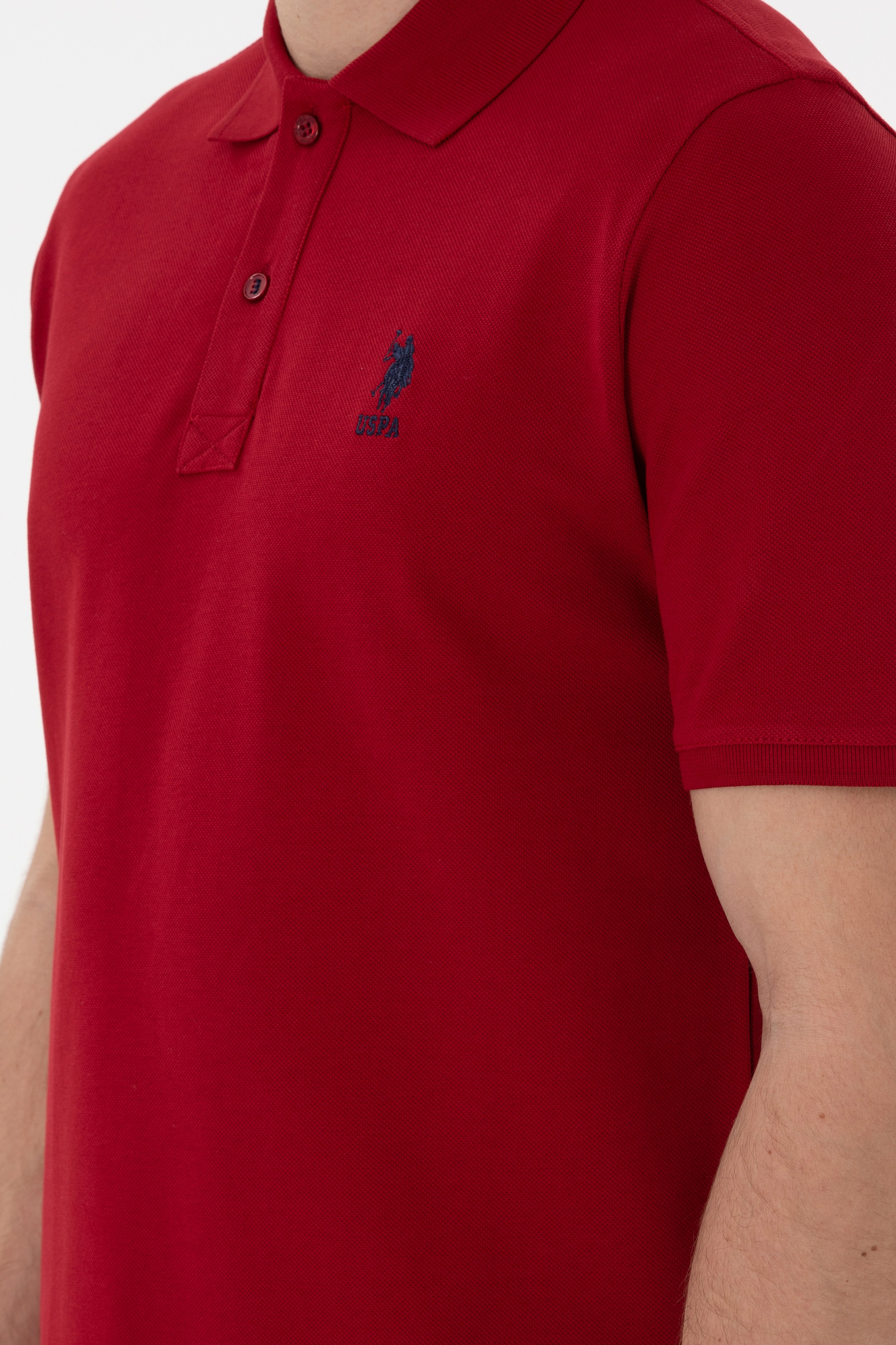 Erkek Regular Fit Polo Yaka Bordo Basic Tişört - Image 7