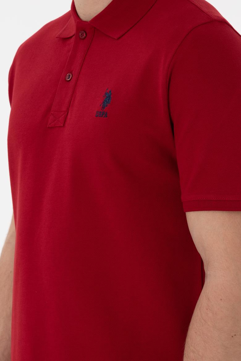 Erkek Regular Fit Polo Yaka Bordo Basic Tişört - 50298031116
