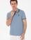 Erkek Slim Fit Polo Yaka Mavi Tişört