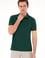 Erkek Slim Fit Polo Yaka Koyu Yeşil Tişört