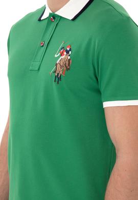 Erkek Slim Fit Polo Yaka Yeşil Basic Tişört - 50298073083