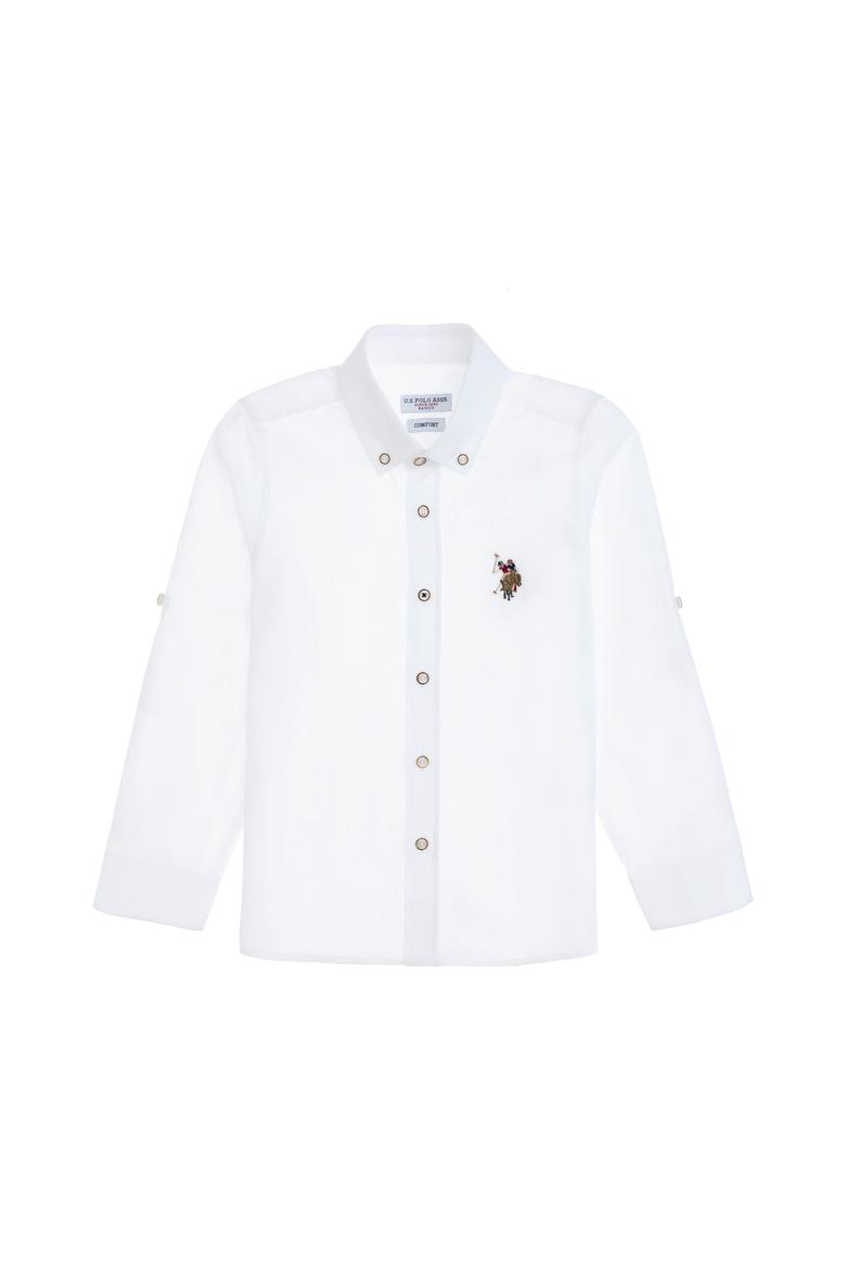 Erkek Çocuk Beyaz Uzun Kollu Basic Gömlek - 50298012003