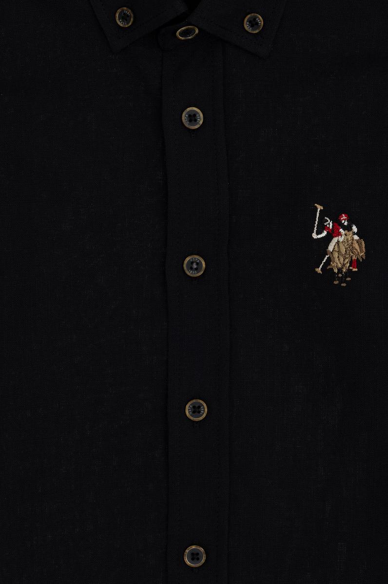 Erkek Çocuk Siyah Uzun Kollu Basic Gömlek