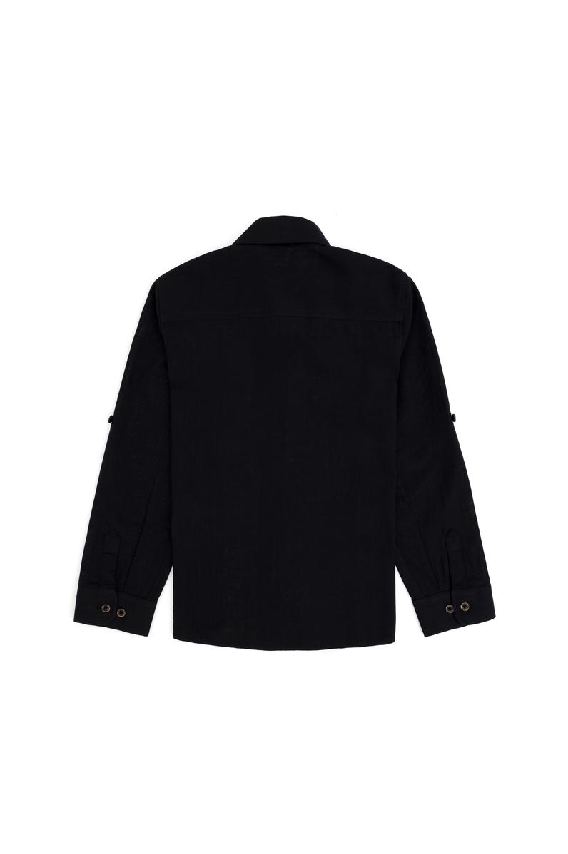 Erkek Çocuk Siyah Uzun Kollu Basic Gömlek