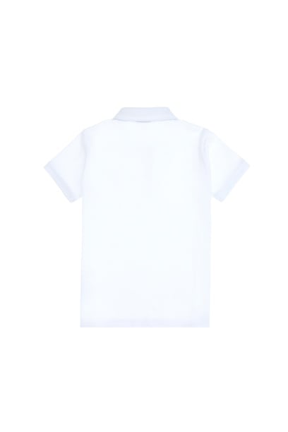 Erkek Çocuk Beyaz Basic Polo Yaka Tişört