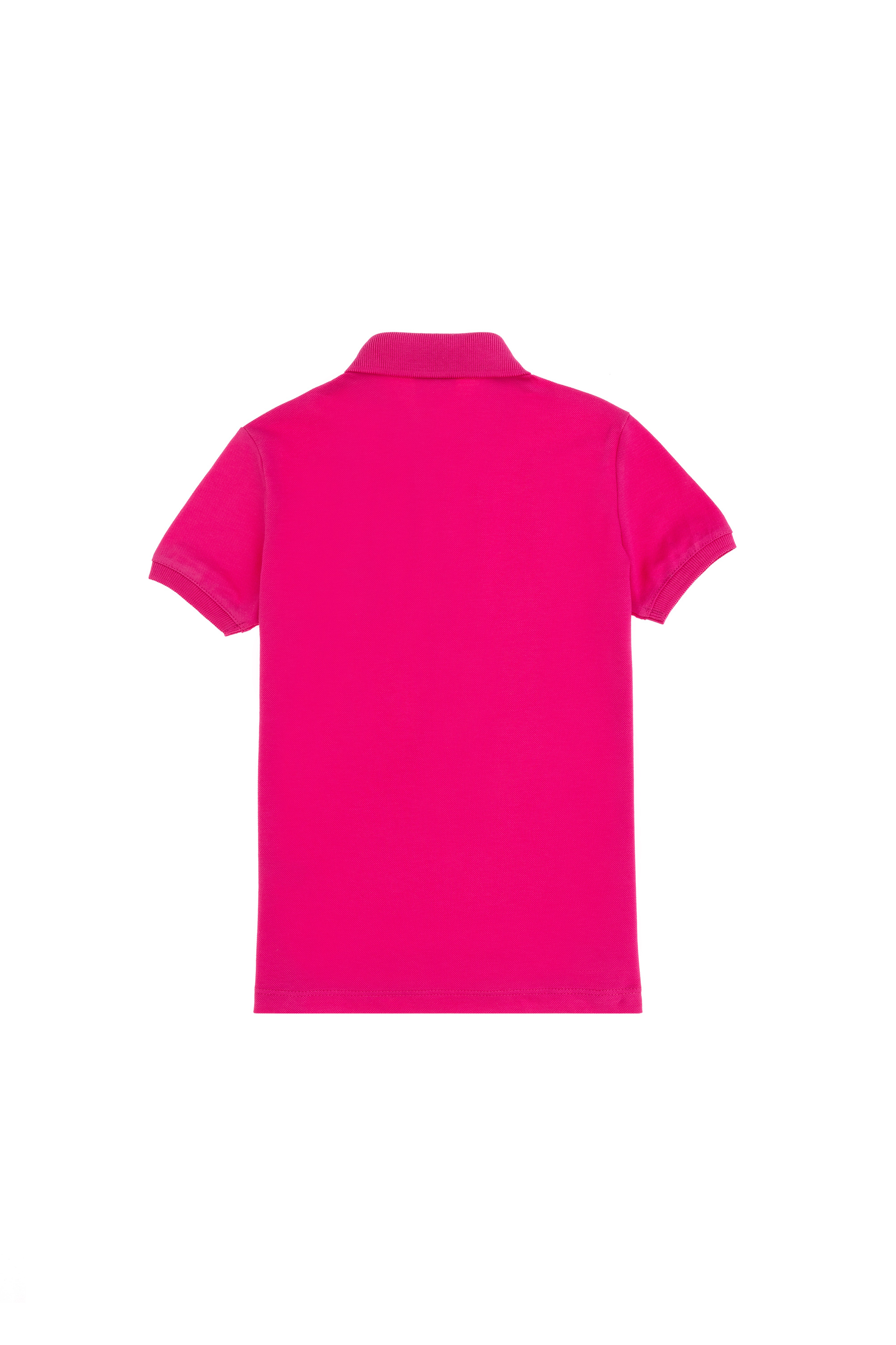 Kız Çocuk Fuşya Polo Yaka Basic Tişört - Image 2