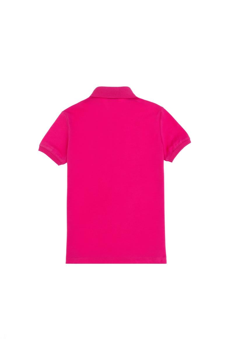 Kız Çocuk Fuşya Polo Yaka Basic Tişört