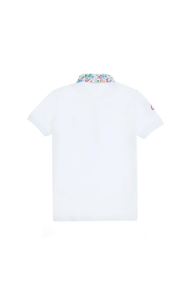 Kız Çocuk Beyaz Polo Yaka Basic Tişört - 50298192009