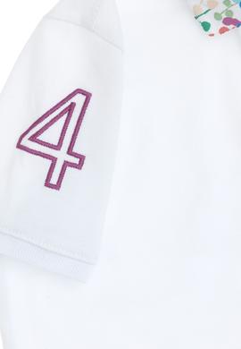 Kız Çocuk Beyaz Polo Yaka Basic Tişört - 50298192009