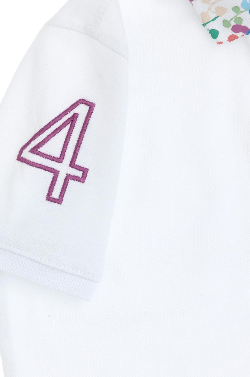 Kız Çocuk Beyaz Polo Yaka Basic Tişört