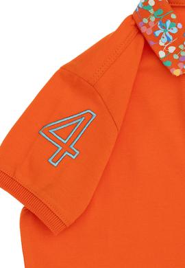 Kız Çocuk Nar Çiçeği Polo Yaka Basic Tişört - 50298192048