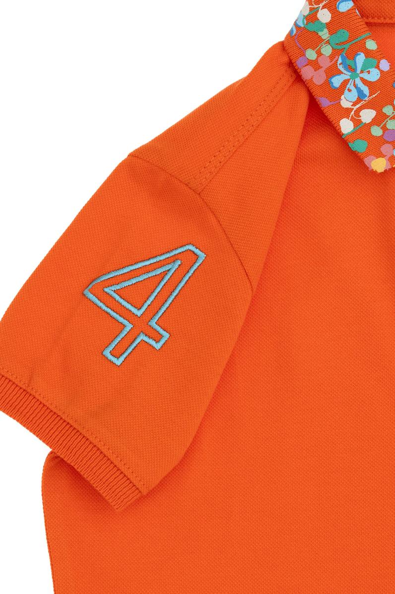 Kız Çocuk Nar Çiçeği Polo Yaka Basic Tişört