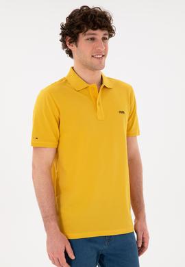 Erkek Regular Fit Polo Yaka Safran Basic Tişört - 50284641279