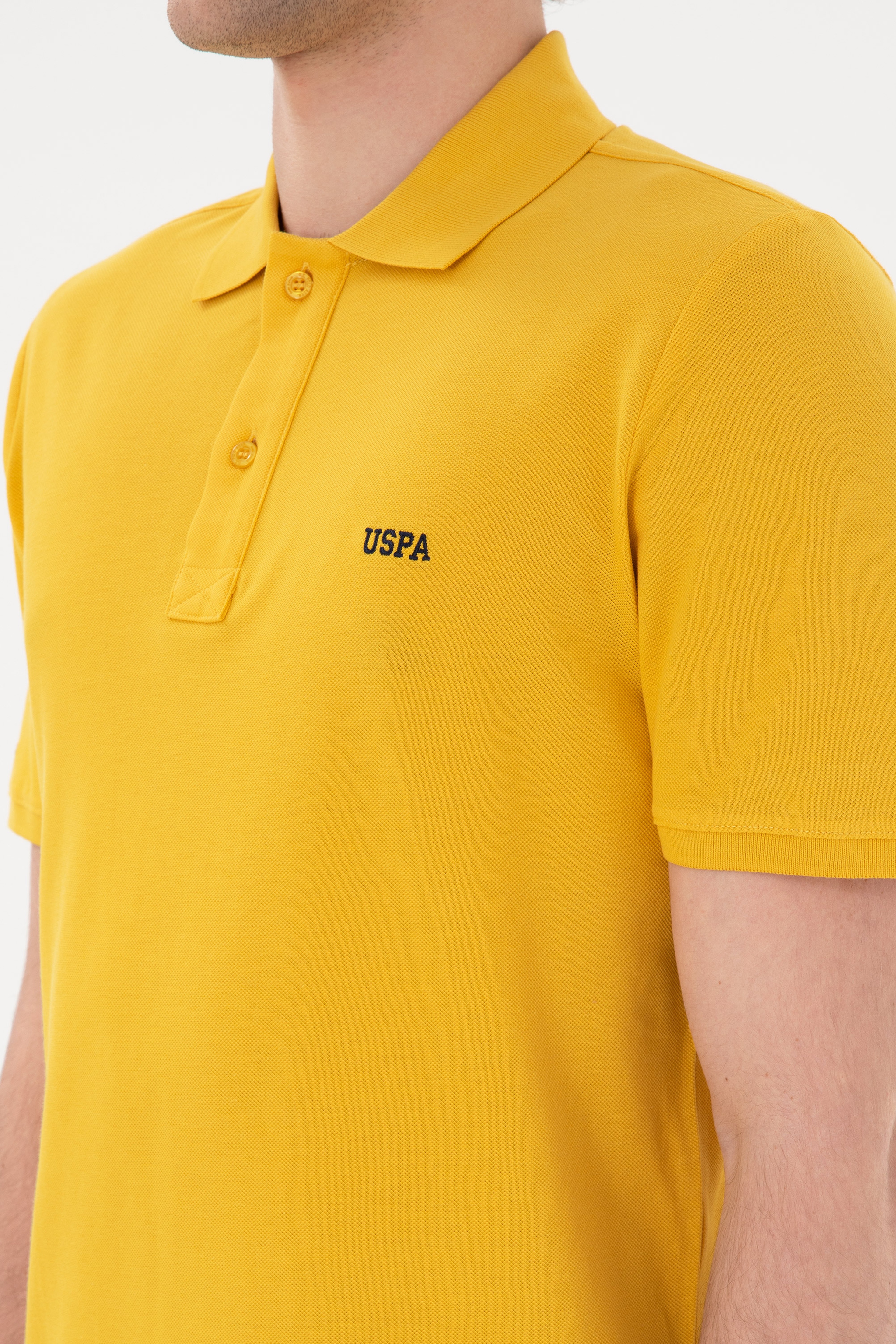 Erkek Regular Fit Polo Yaka Safran Basic Tişört
