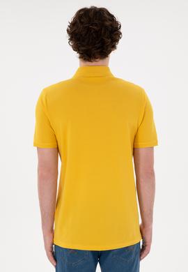 Erkek Regular Fit Polo Yaka Safran Basic Tişört - 50284641279