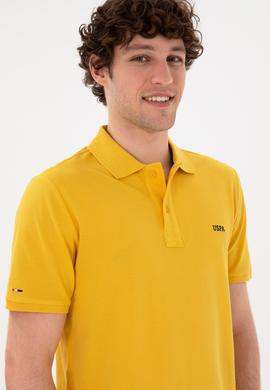 Erkek Regular Fit Polo Yaka Safran Basic Tişört - 50284641279