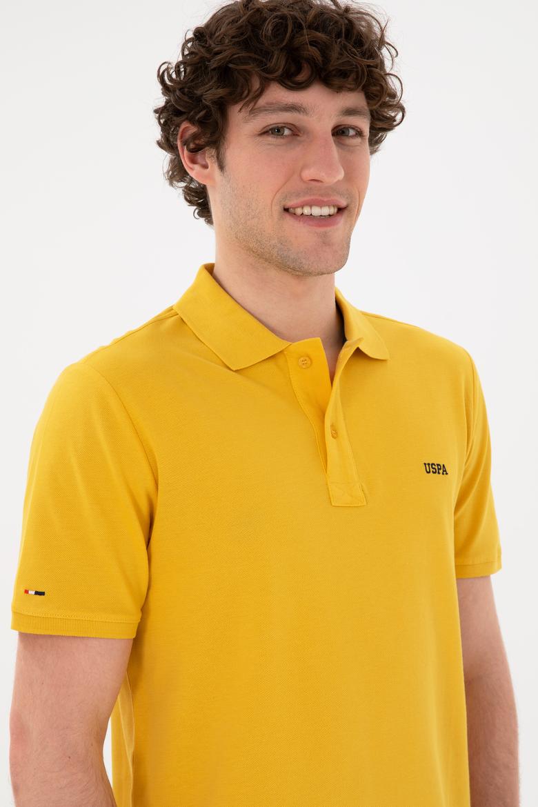 Erkek Regular Fit Polo Yaka Safran Basic Tişört - 50284641279