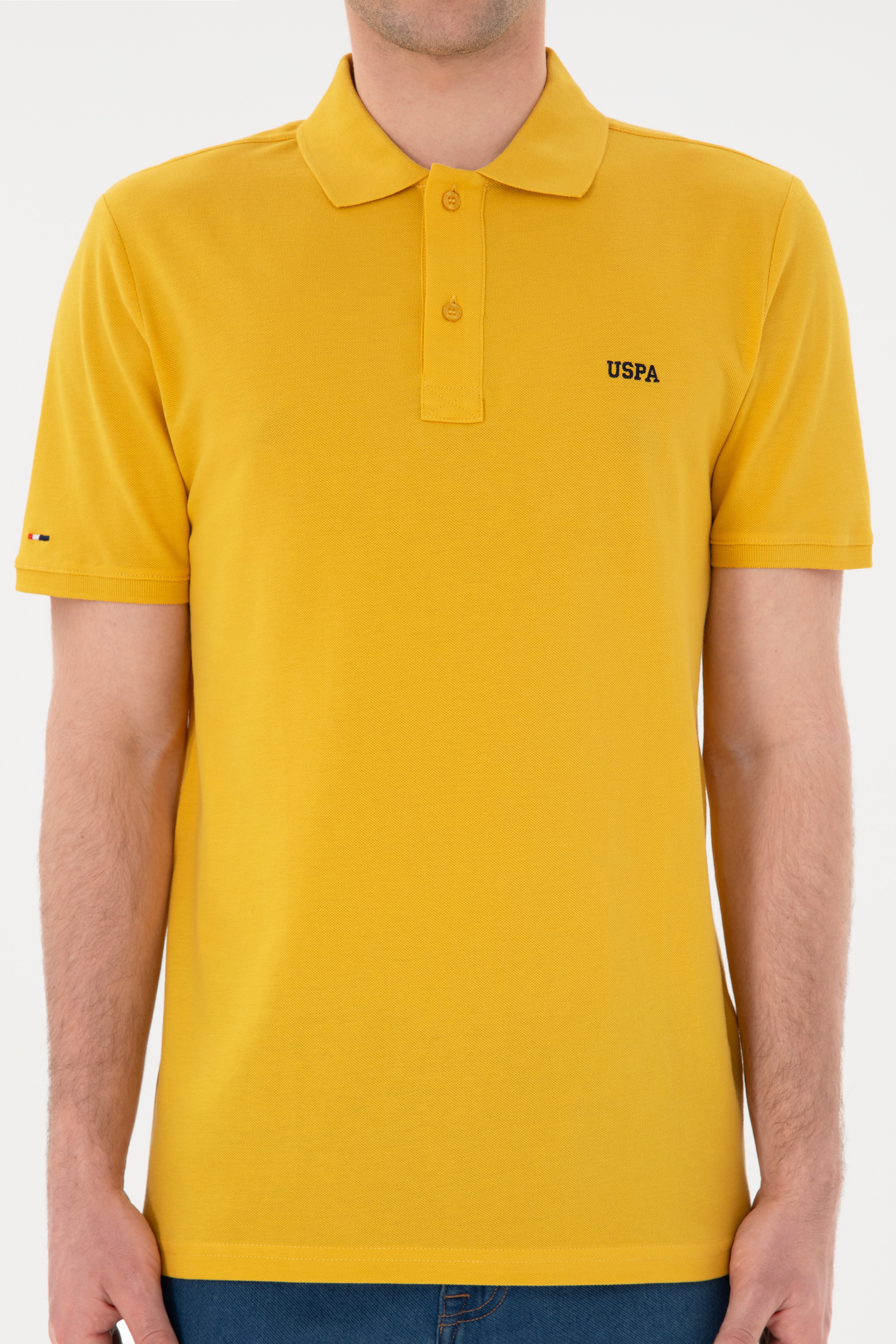 Erkek Regular Fit Polo Yaka Safran Basic Tişört - Image 6