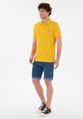 Erkek Regular Fit Polo Yaka Safran Basic Tişört - 50284641279