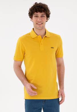 Erkek Regular Fit Polo Yaka Safran Basic Tişört - 50284641279