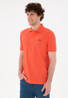 Erkek Regular Fit Polo Yaka Nar Çiçeği Basic Tişört - 50284641289